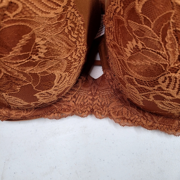NEW! Women's Lightly Lined Balconette Stretch Bra, Brown Lace - Auden - Picture 3 of 11